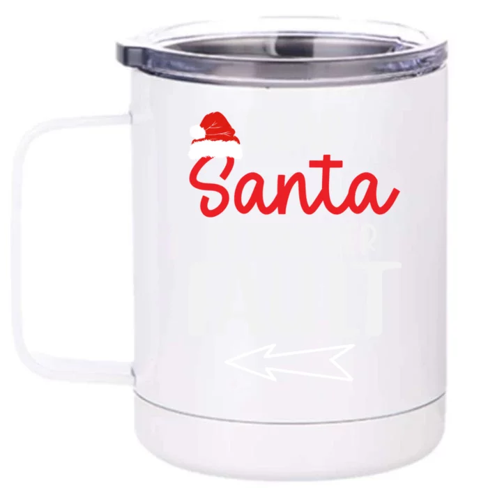 Christmas Couples Funny Dear Santa It Was Her Fault Gift Front & Back 12oz Stainless Steel Tumbler Cup