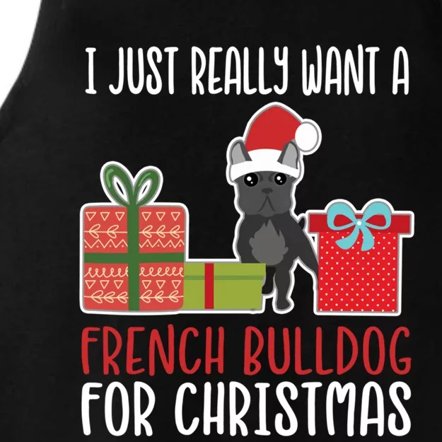 Cute Christmas Frenchie Owner I Want A French Bulldog Gift Ladies Tri-Blend Wicking Tank