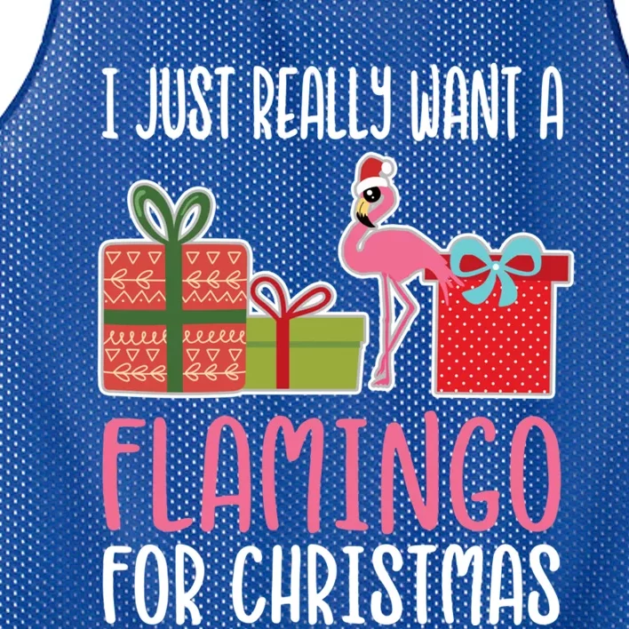 Cute Christmas Flamingo I Want A Flamingo Gift Mesh Reversible Basketball Jersey Tank