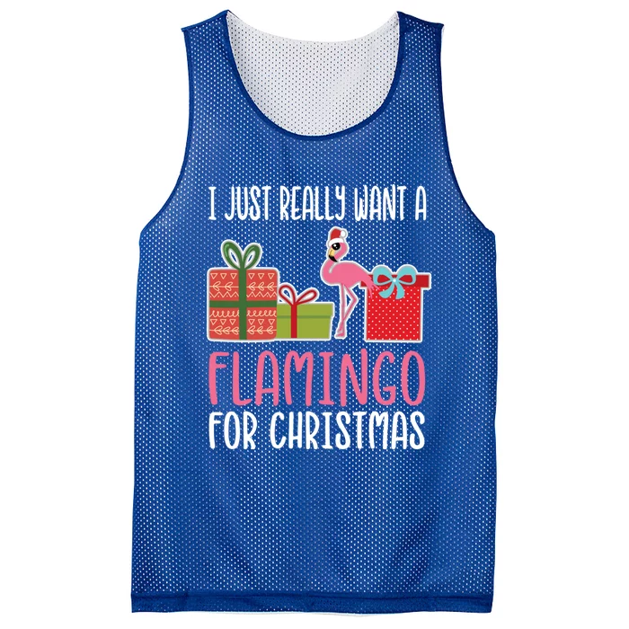 Cute Christmas Flamingo I Want A Flamingo Gift Mesh Reversible Basketball Jersey Tank