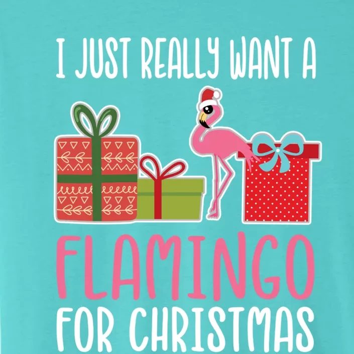 Cute Christmas Flamingo I Want A Flamingo Gift ChromaSoft Performance T-Shirt