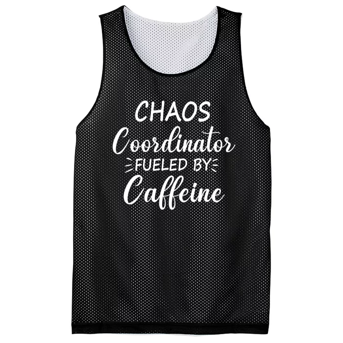 Chaos Coordinator Fueled by Caffeine Funny Coffee Mesh Reversible Basketball Jersey Tank