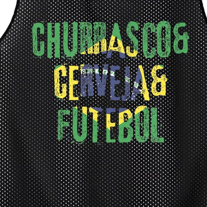 Churrasco & Cerveja & Futebol Brazil Brazilian Mesh Reversible Basketball Jersey Tank