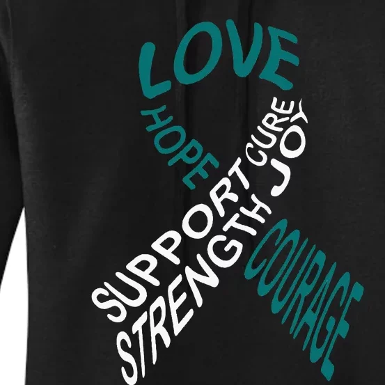 Cervical Cancer Fight Cancer Ribbon Women's Pullover Hoodie