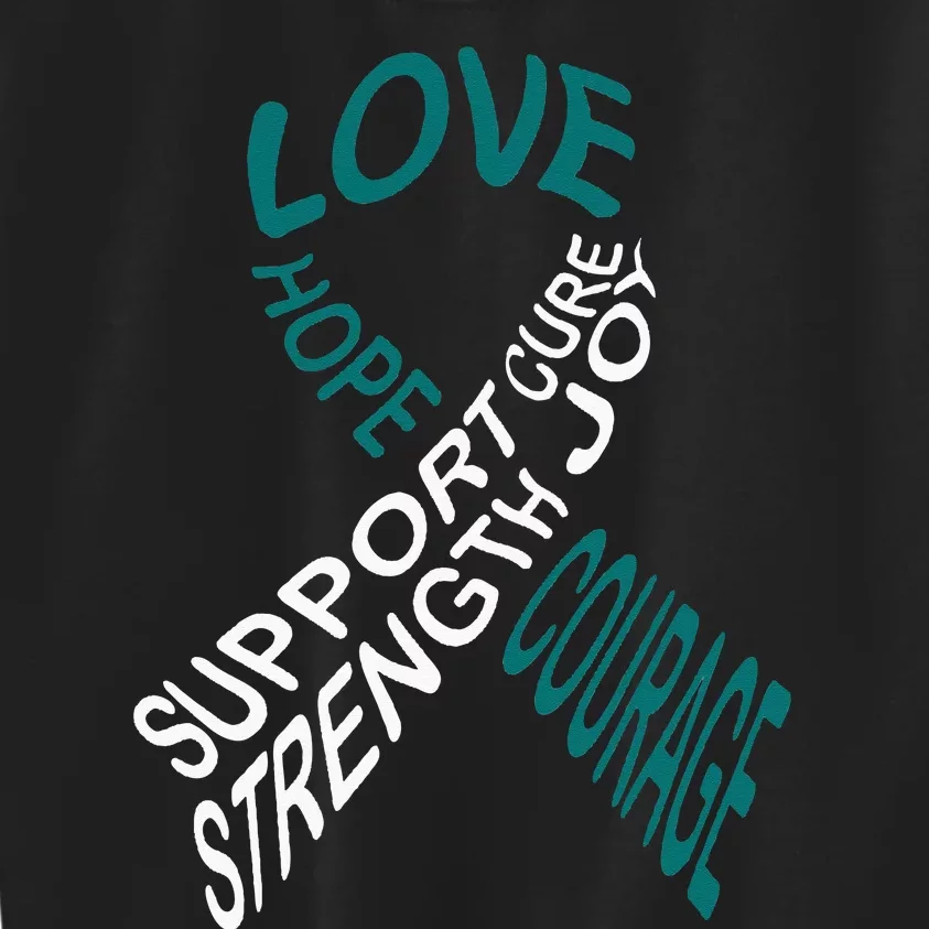 Cervical Cancer Fight Cancer Ribbon Kids Sweatshirt