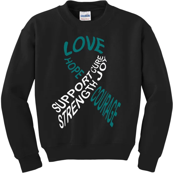 Cervical Cancer Fight Cancer Ribbon Kids Sweatshirt