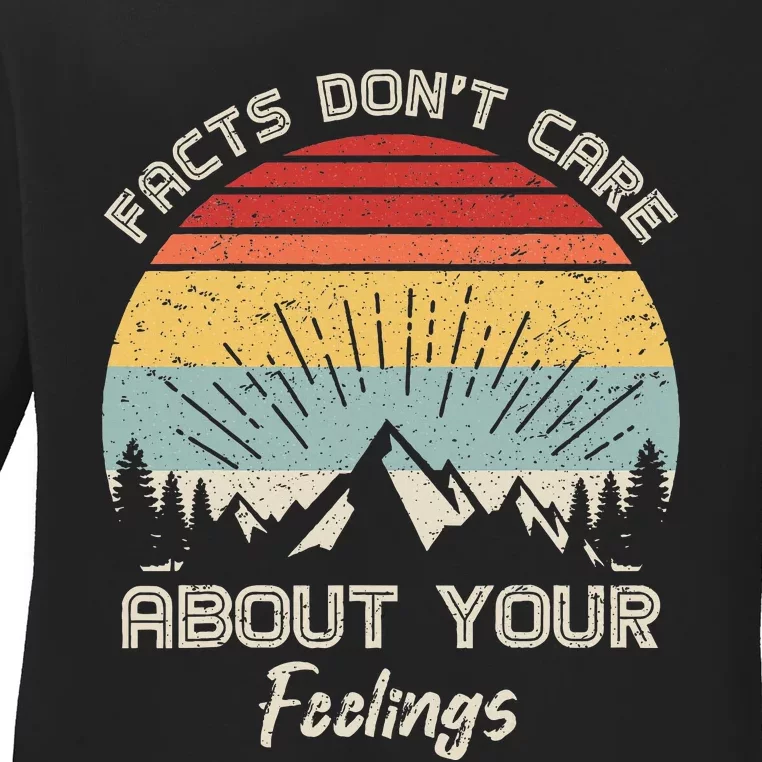 Camping Crew Facts DonT Care About Your Feelings Retro Ladies Long Sleeve Shirt