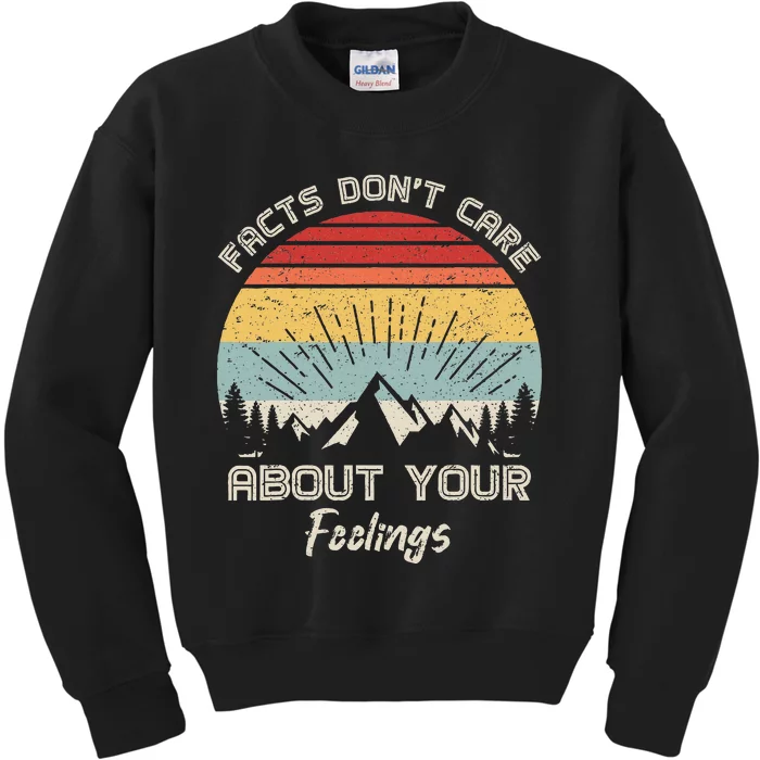 Camping Crew Facts DonT Care About Your Feelings Retro Kids Sweatshirt