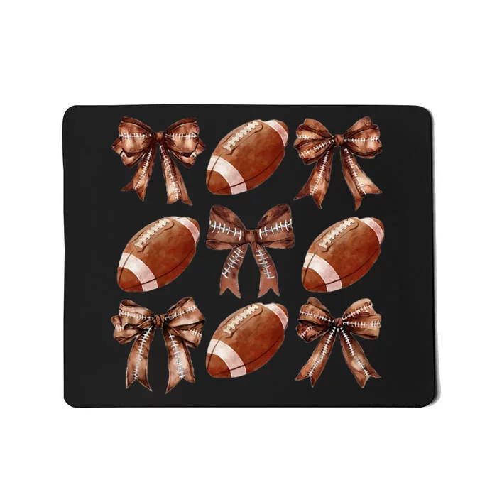 Cheer Coquette Football Bow Football Mousepad