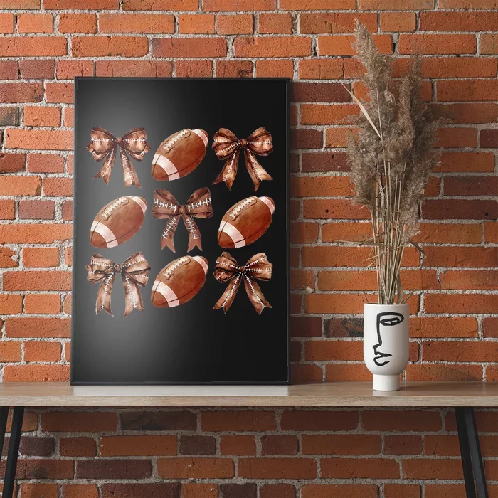 Cheer Coquette Football Bow Football Poster