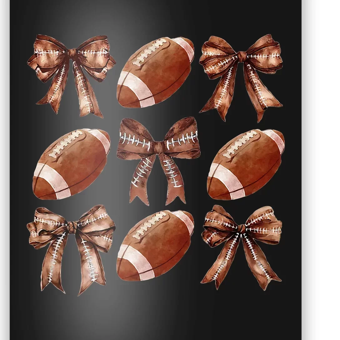 Cheer Coquette Football Bow Football Poster