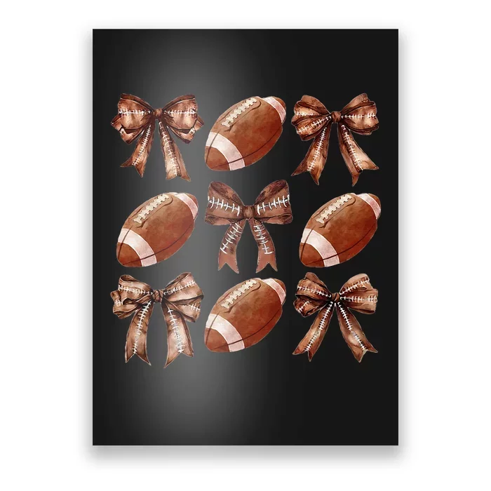 Cheer Coquette Football Bow Football Poster