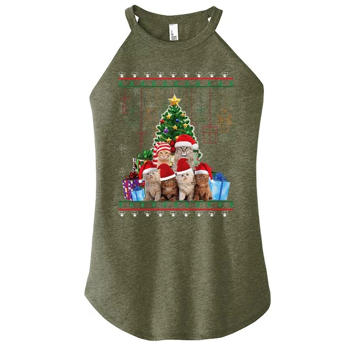 Cat Christmas Funny Ugly Merry Women’s Perfect Tri Rocker Tank