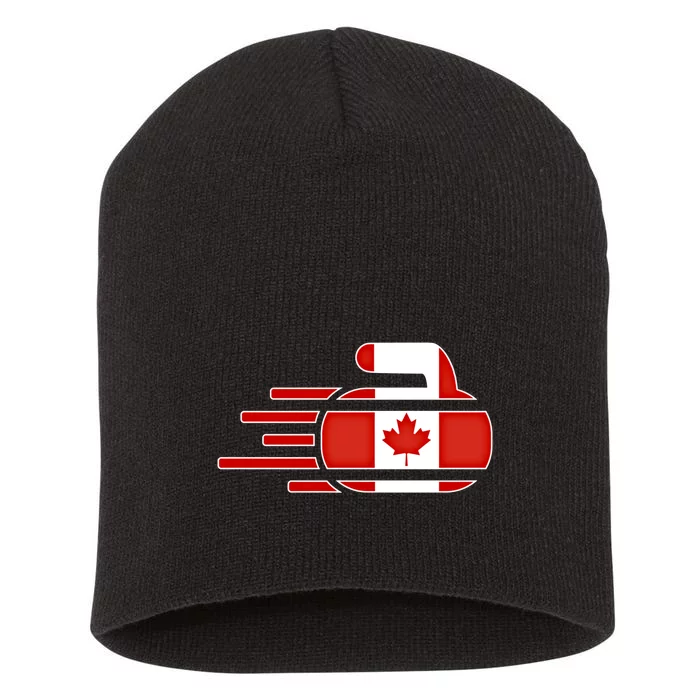 Canada Curling Fans Jersey Canadian Curlers Winter Sports Gift Short Acrylic Beanie