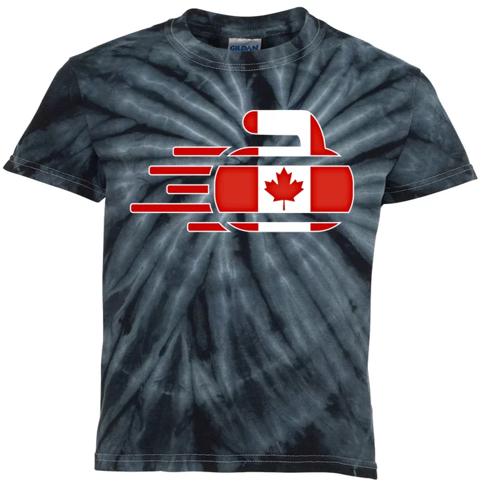 Canada Curling Fans Jersey Canadian Curlers Winter Sports Gift Kids Tie-Dye T-Shirt