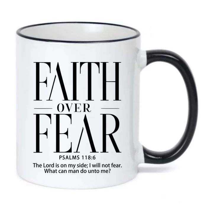 Christian Christianity Faith Over Fear Black Color Changing Mug