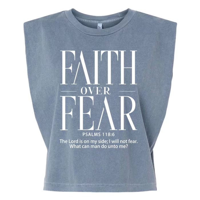 Christian Christianity Faith Over Fear Garment-Dyed Women's Muscle Tee