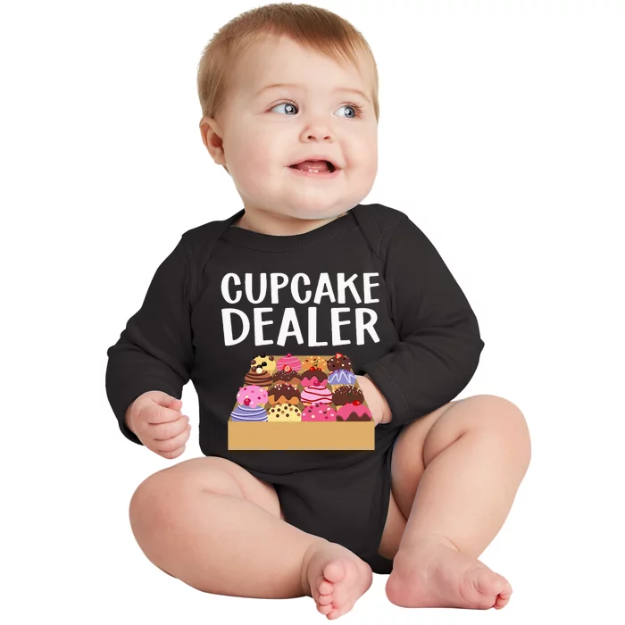 Cool Cupcake For Men Women Baking Cookie Baker Cake Dealer Baby Long Sleeve Bodysuit