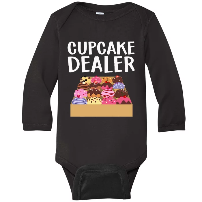 Cool Cupcake For Men Women Baking Cookie Baker Cake Dealer Baby Long Sleeve Bodysuit