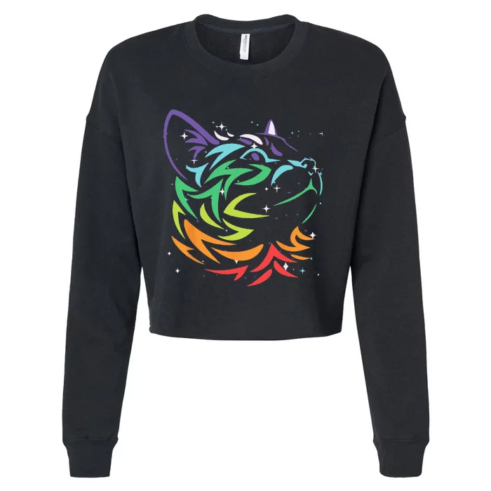 Cat Colors For Cat Lovers Cat Cropped Pullover Crew