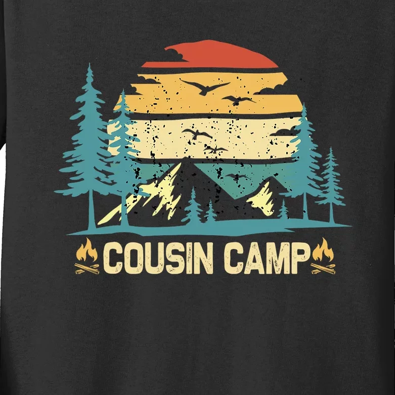 Cousin Camp Friends Summer Family Camping Vacation Kids Long Sleeve Shirt