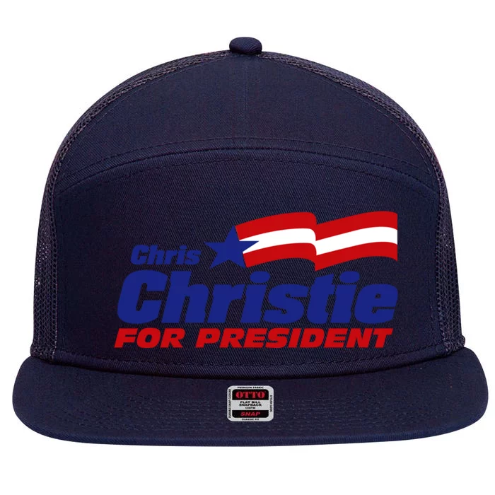 Chris Christie For President 2024 Election 7 Panel Mesh Trucker Snapback Hat