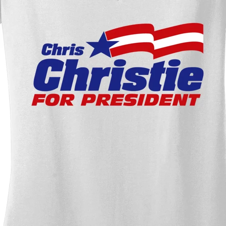 Chris Christie For President 2024 Election Women's V-Neck T-Shirt