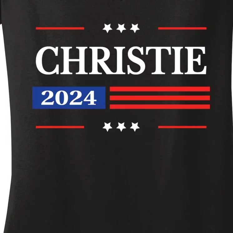 Chris Christie For President 2024 Election Women's V-Neck T-Shirt