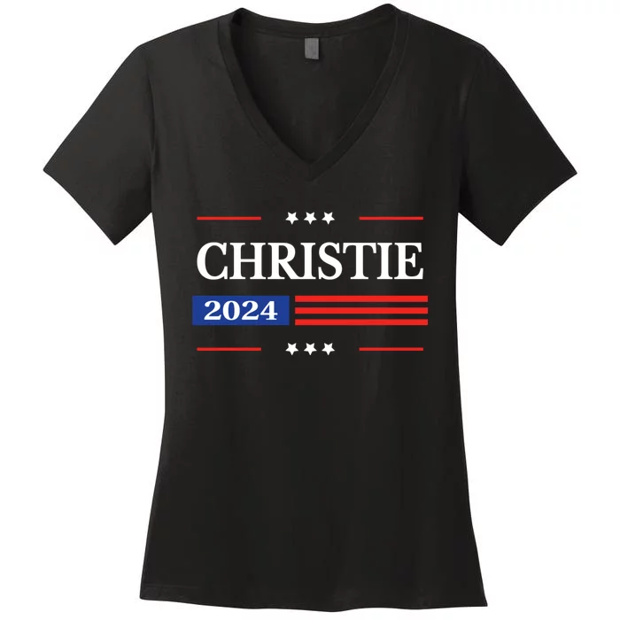 Chris Christie For President 2024 Election Women's V-Neck T-Shirt