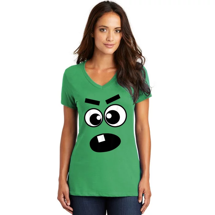 Creepy Carrots Face Halloween Costume Women's V-Neck T-Shirt