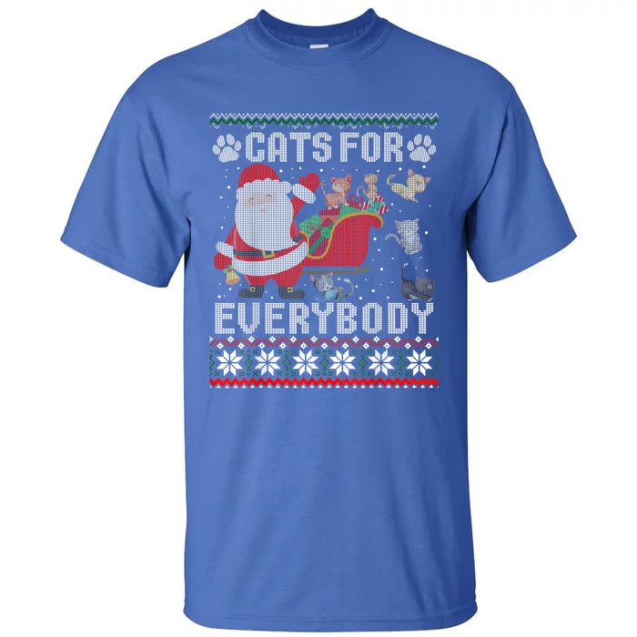 Christmas Cats For Everybody Ugly Sweater Funny Cute Gift Tall T-Shirt