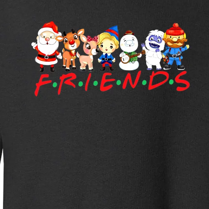 Cute Christmas Friends Santa Rudolph Snowman Family Xmas Toddler Sweatshirt