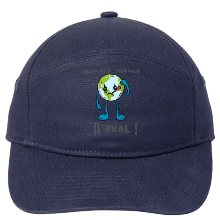 Climate Change For Conservationists Gift 7-Panel Snapback Hat