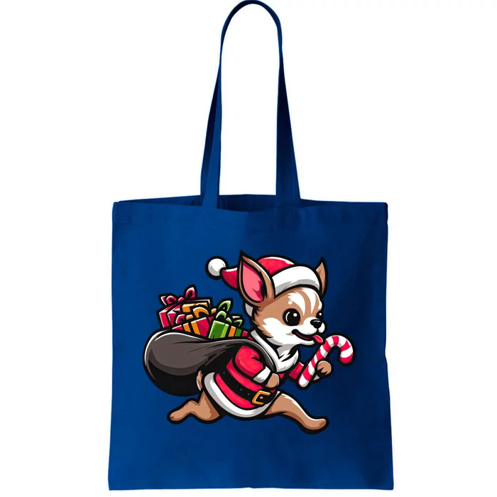 Chihuahua Christmas Funny Dog Santa Claus Gift Tote Bag