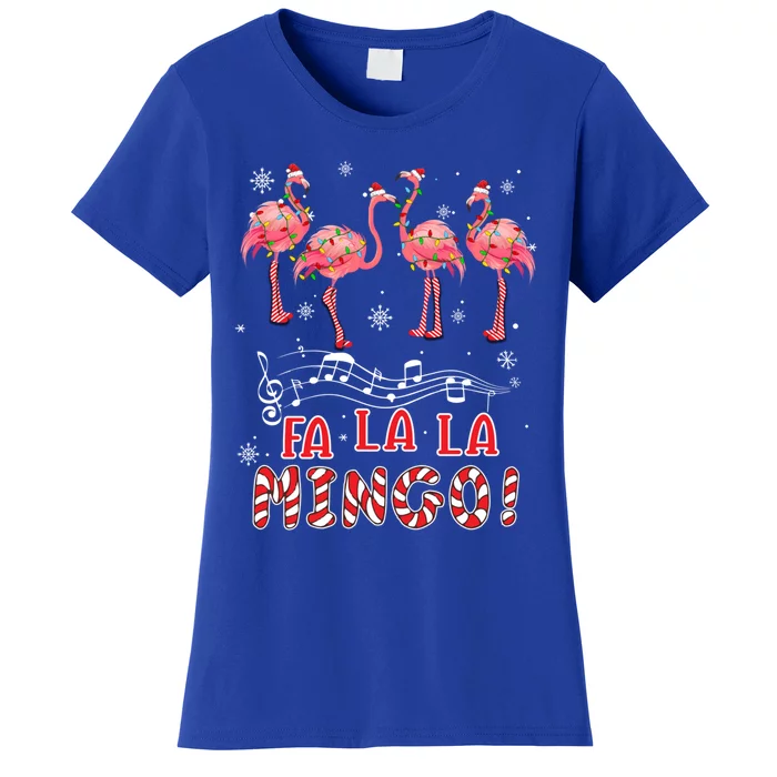 Candy Cane Flamingoes Fa La La Mingo Flamingo Christmas Great Gift Women's T-Shirt