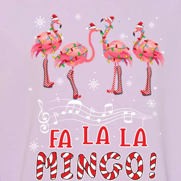 Candy Cane Flamingoes Fa La La Mingo Flamingo Christmas Great Gift Garment-Dyed Sweatshirt