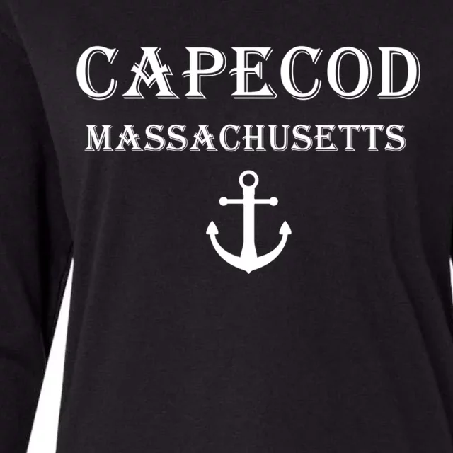 Cape Code Funny Gift Nautical Hooded Cool Gift Massachusetts Womens Cotton Relaxed Long Sleeve T-Shirt