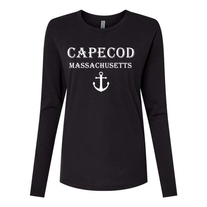 Cape Code Funny Gift Nautical Hooded Cool Gift Massachusetts Womens Cotton Relaxed Long Sleeve T-Shirt