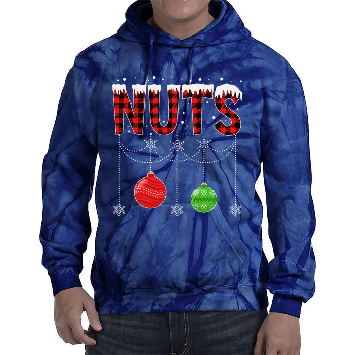 ChestNuts Christmas Funny Matching Couple Outfit Nuts Tie Dye Hoodie