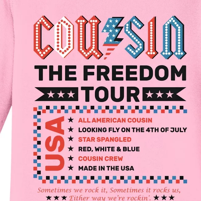 Cousin Crew Freedom 4th Of July Baby Long Sleeve Bodysuit