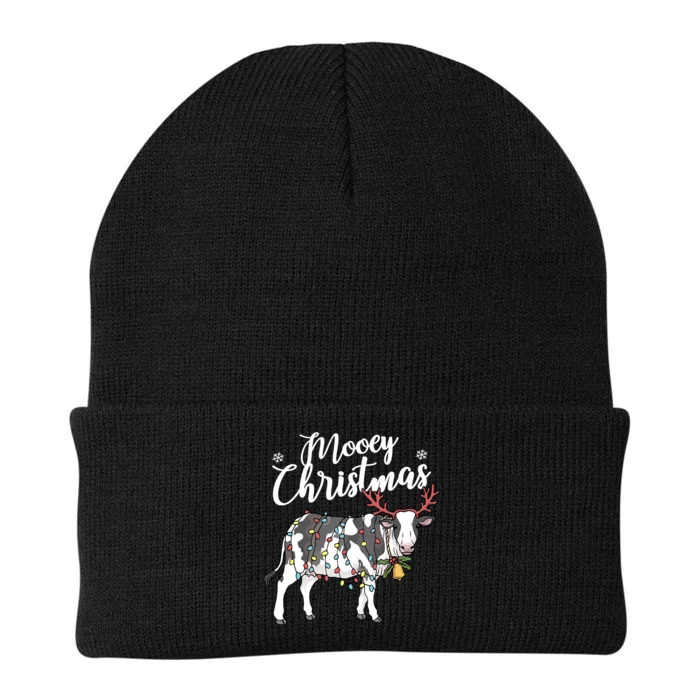 Cow Christmas Funny Mooey Xmas Lights Knit Cap Winter Beanie