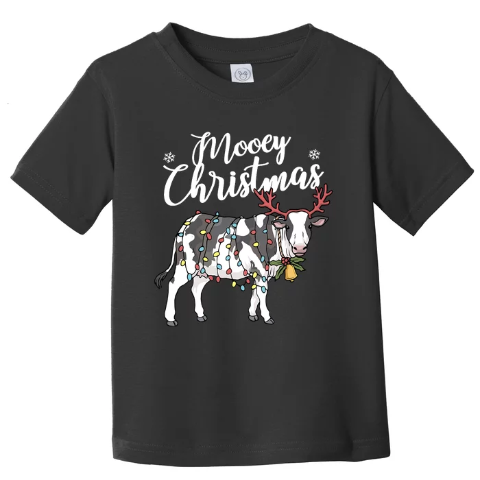 Cow Christmas Funny Mooey Xmas Lights Toddler T-Shirt