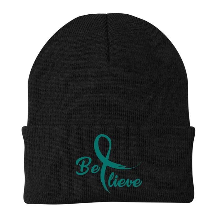 Cervical Cancer Fight Cancer Ribbon Knit Cap Winter Beanie