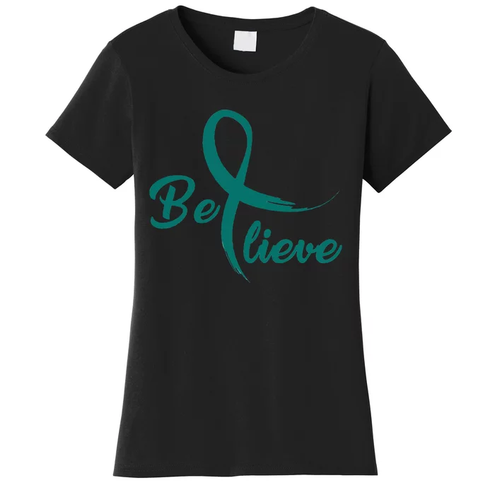 Cervical Cancer Fight Cancer Ribbon Women's T-Shirt