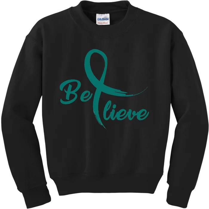 Cervical Cancer Fight Cancer Ribbon Kids Sweatshirt