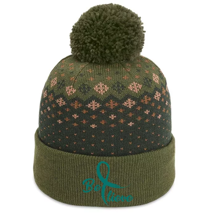 Cervical Cancer Fight Cancer Ribbon The Baniff Cuffed Pom Beanie