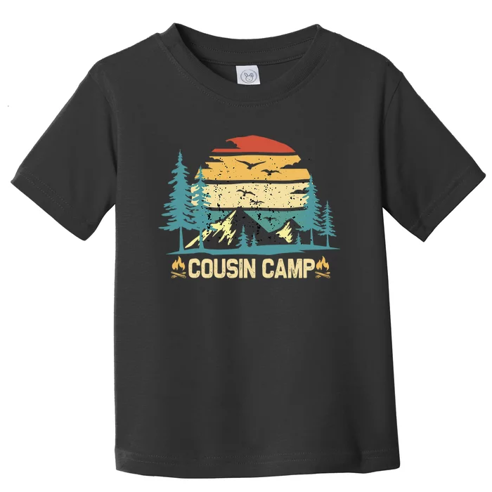 Cousin Camp Friends Summer Family Camping Vacation Vintage Toddler T-Shirt