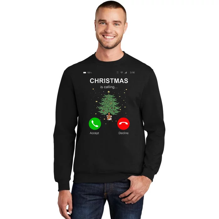 Christmas Calling  Funny Xmas Phone Christian Church Sweatshirt