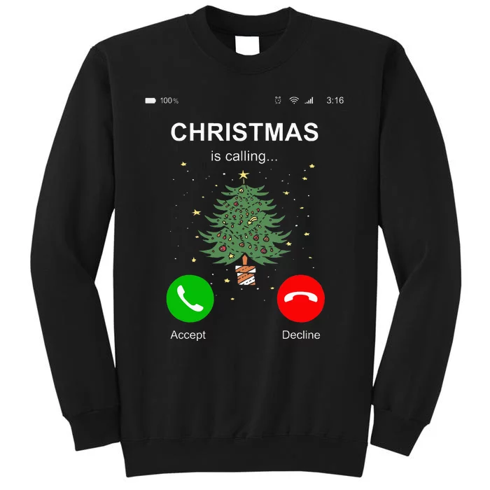 Christmas Calling  Funny Xmas Phone Christian Church Sweatshirt