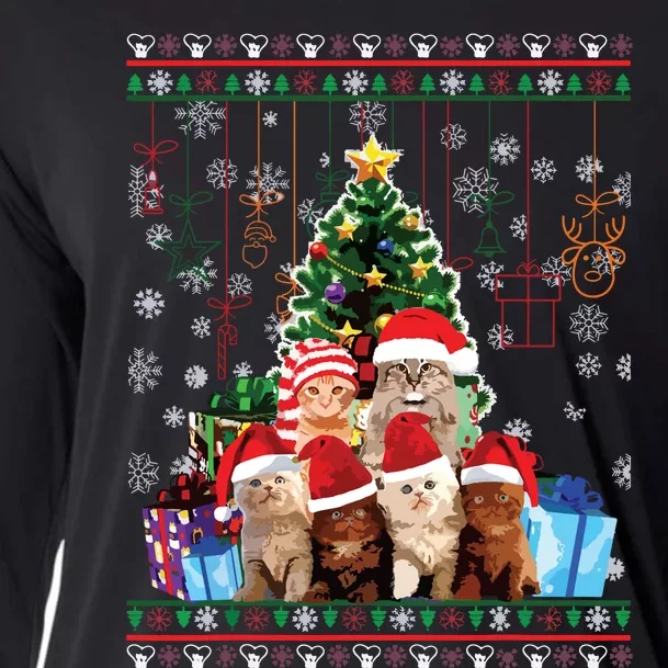 Cat Christmas Funny Ugly Women Merry Gift Cooling Performance Long Sleeve Crew